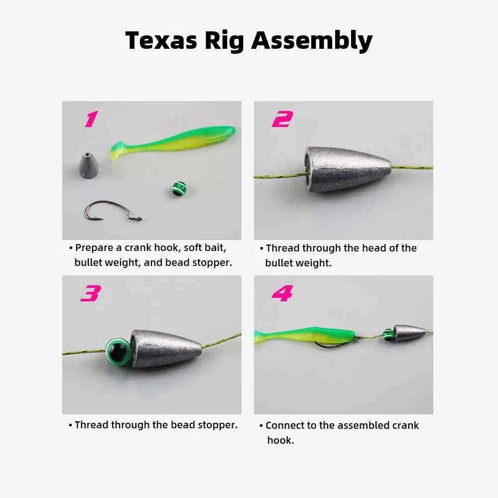 Glow-in-the-Dark Fishing Lure Hooks – Offset Worm Hook for Bass & Catfish with Soft Bait - REeffun