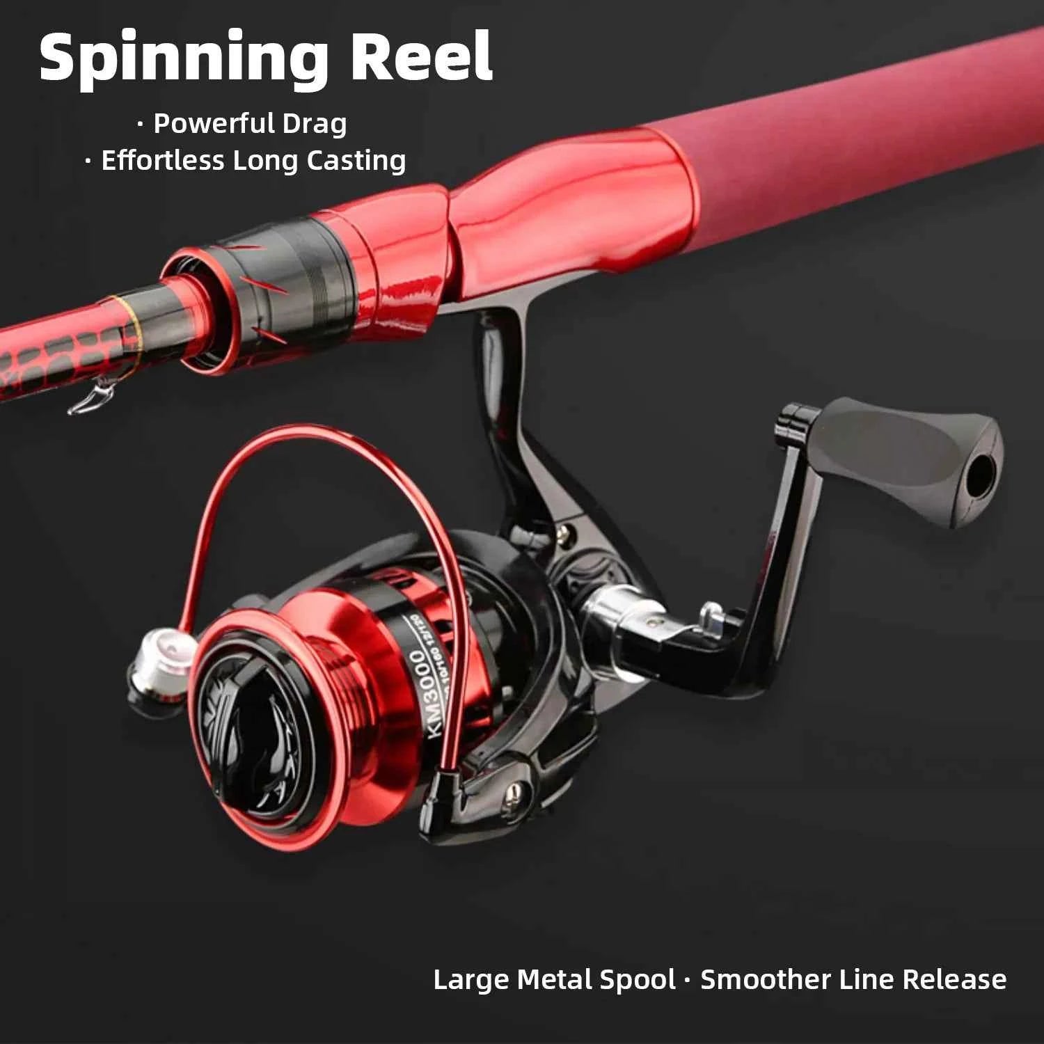 High-Carbon Portable Telescoping Rod and Reel Combo – Spinning Fishing Rods and Reels for Surf, Boat & All-Water Angling