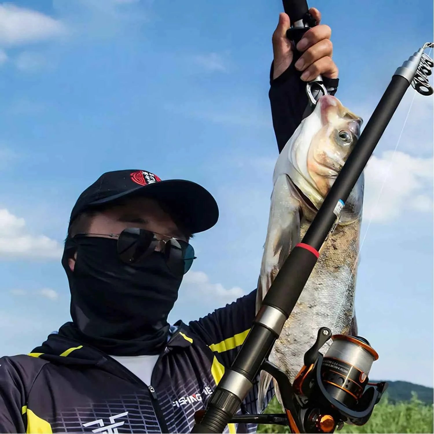 Telescoping Fiberglass Surf Rod and Reel Combo - Heavy-Duty Spinning Reel Rod for All Water Fishing