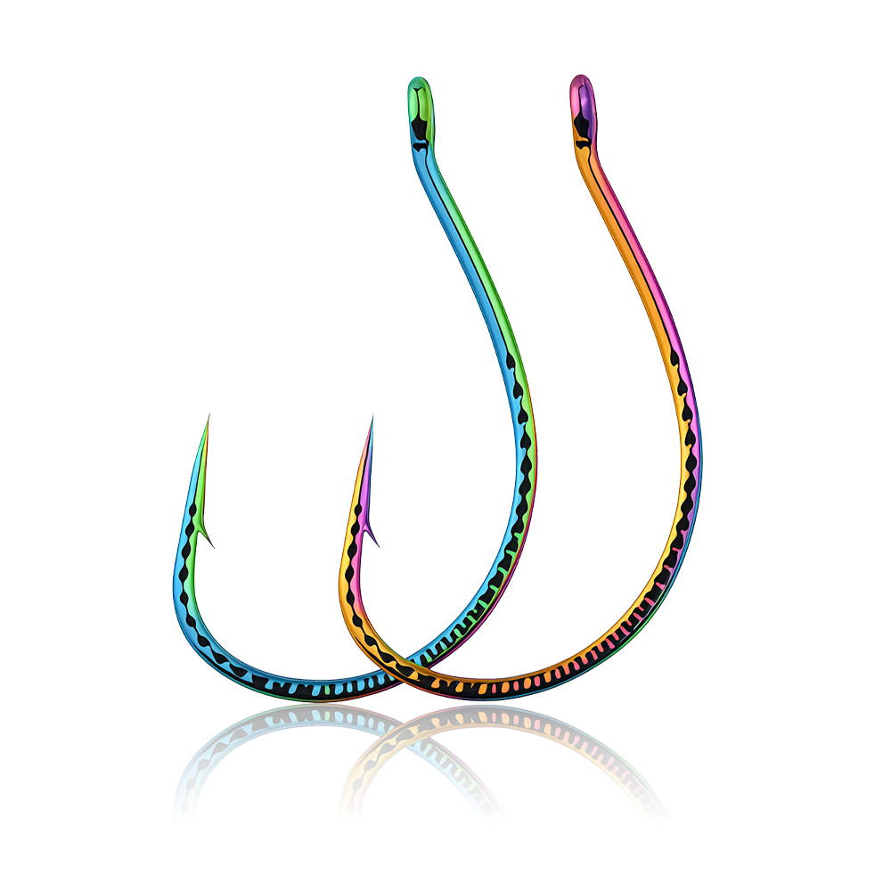 Colored Fish Hooks – Wide Gap Fishing Hooks for Bass | Drop Hook Fishing J Hooks | 100–300PCS - REeffun