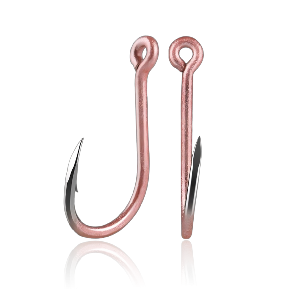 Shrimp Pink Fish Hooks – High Carbon Steel Bionic Hooks for Inshore & Offshore Fishing (#3–#12)
