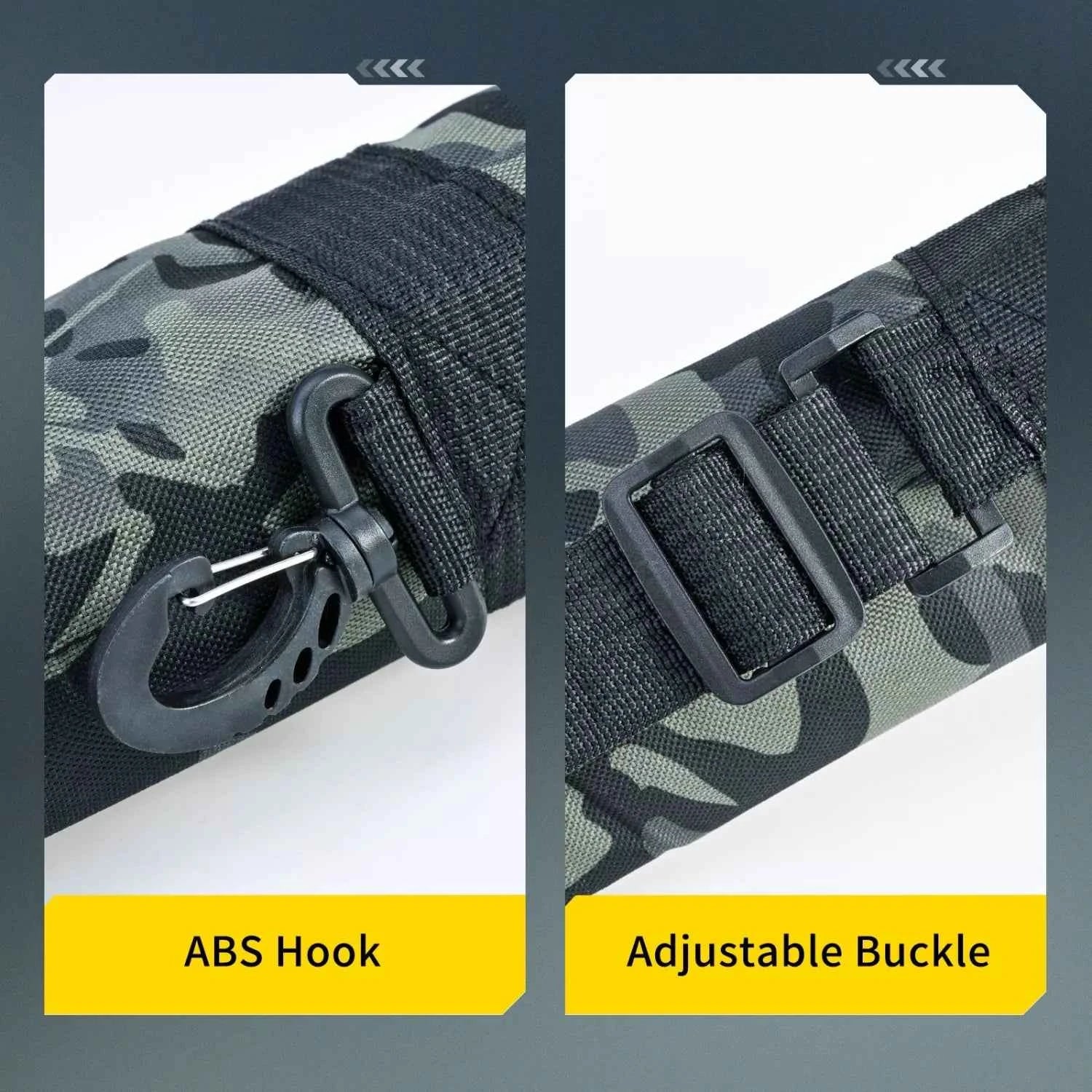 Foldable Camouflage Fishing Rod Bag - Durable Polyester Rod Bags for Fishing with Shoulder/Hand Carry for Outdoor Use