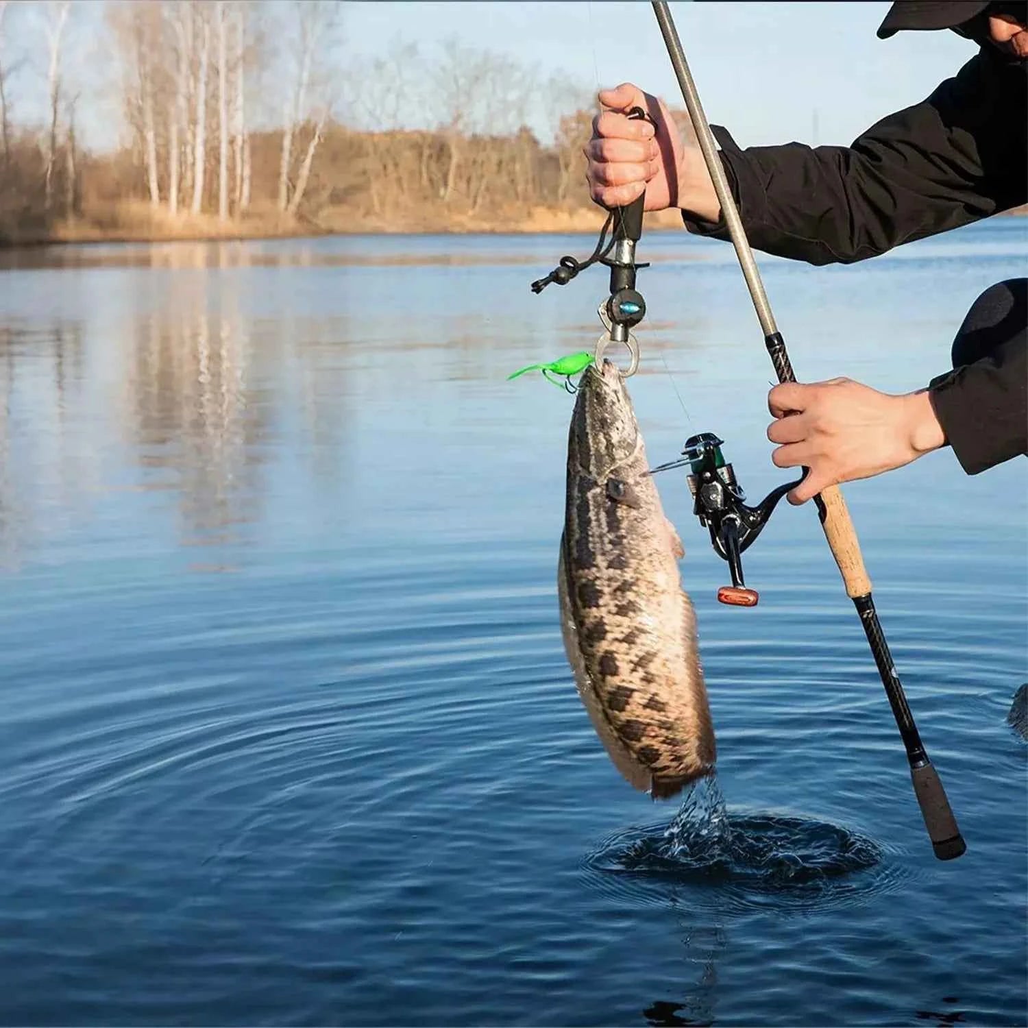 Portable Extendable Fishing Rod - High-Carbon Cork Fishing Rod for Fishing Rods Spinning (1.8m-3.6m, Saltwater Ready)