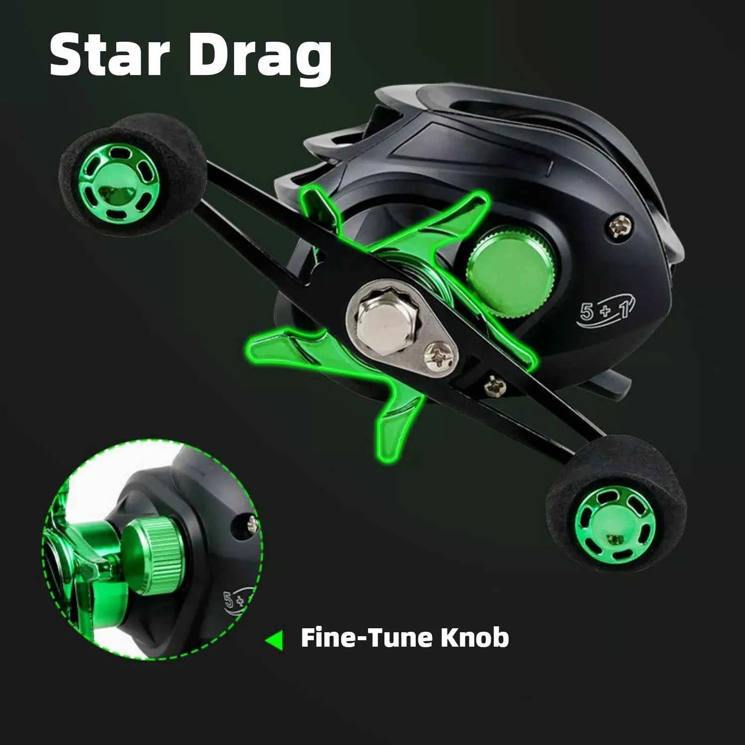 High-Speed 7.2:1 Magnetic Brake Anti-Tangle Baitcaster Reel for Freshwater & Saltwater Fishing