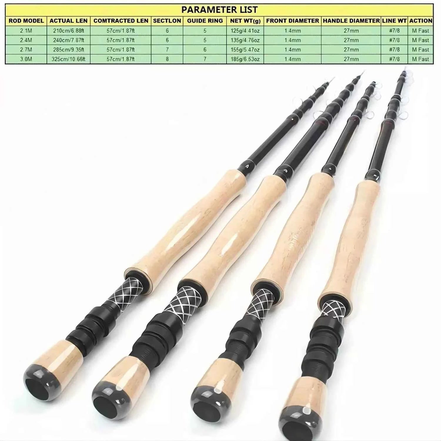 Telescopic Carbon Fly Fish Rod - Lightweight Fish Rods for Coastal & Open-Water Angling