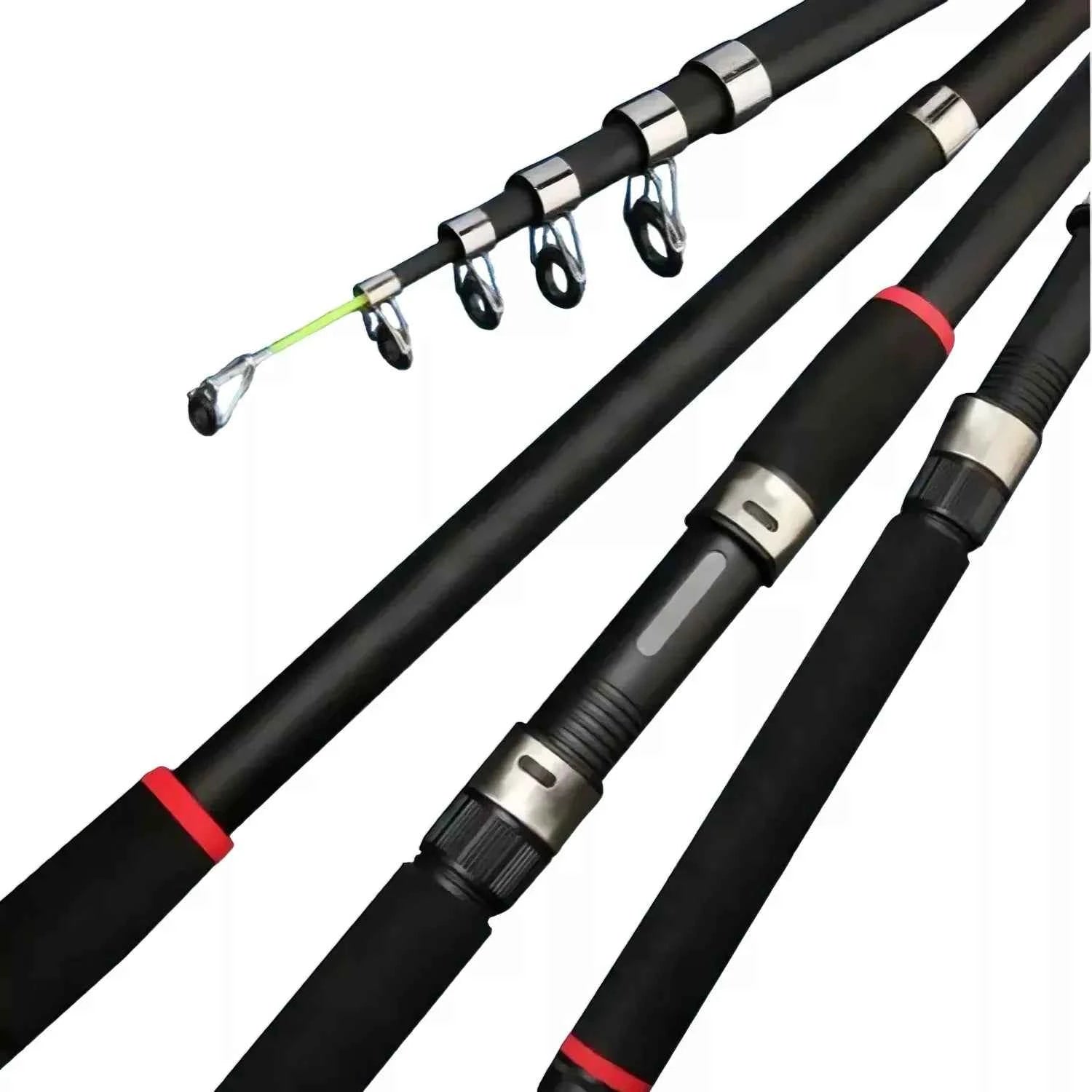 Telescoping Fiberglass Surf Rod and Reel Combo - Heavy-Duty Spinning Reel Rod for All Water Fishing