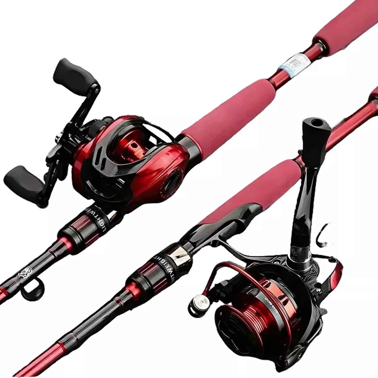 High Carbon Casting Fishing Combo Rod Reel - Baitcaster/Spin Reel for Freshwater & Saltwater