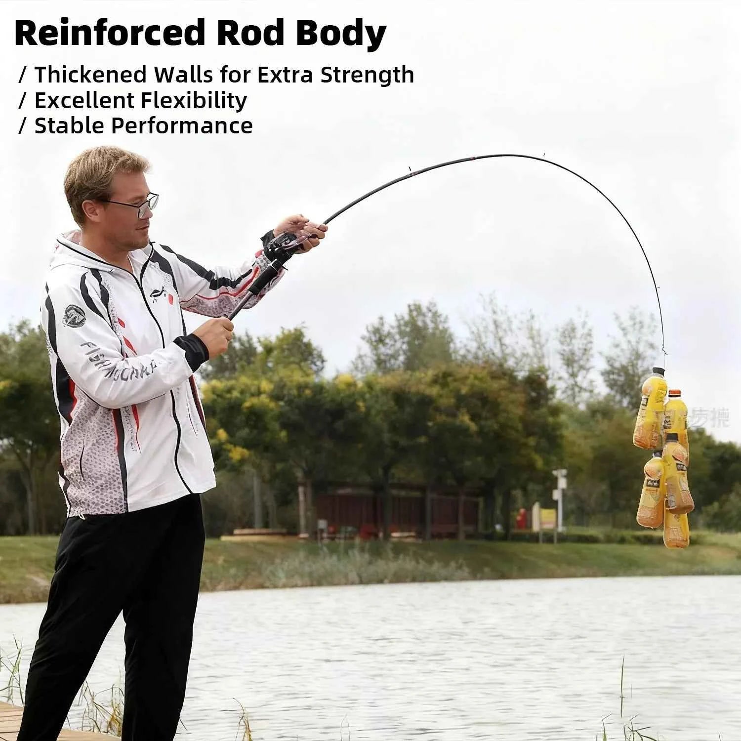 Purple Carbon Fishing Rod and Reel Combo - M Action Fishing Rods and Reels Combo for Freshwater & Saltwater Anglers
