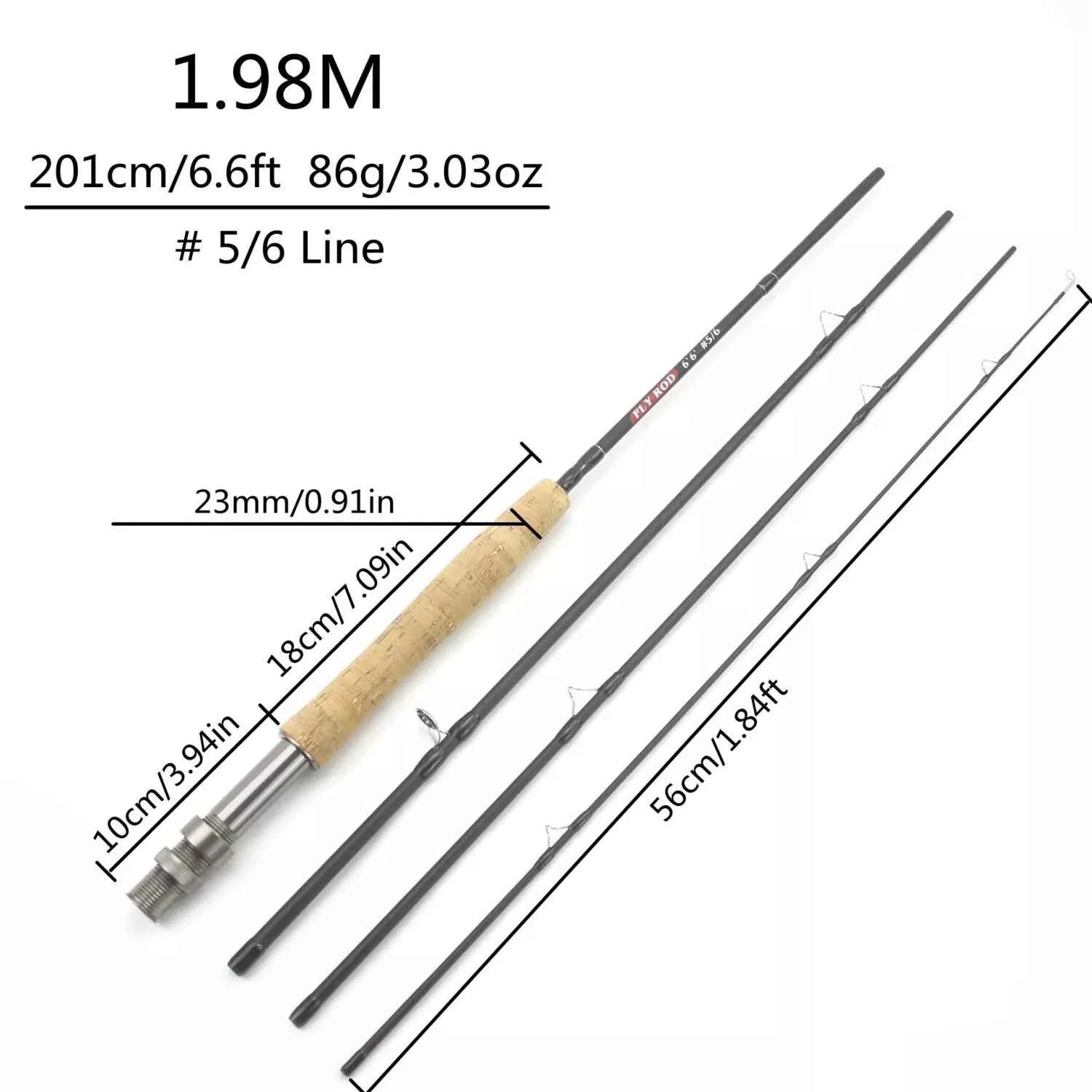 Ultra-Light 4-Piece Carbon Fly Fish Rod - Portable Cork Fishing Rod for Freshwater & Coastal Angling | Premium Fishing Rods Rod