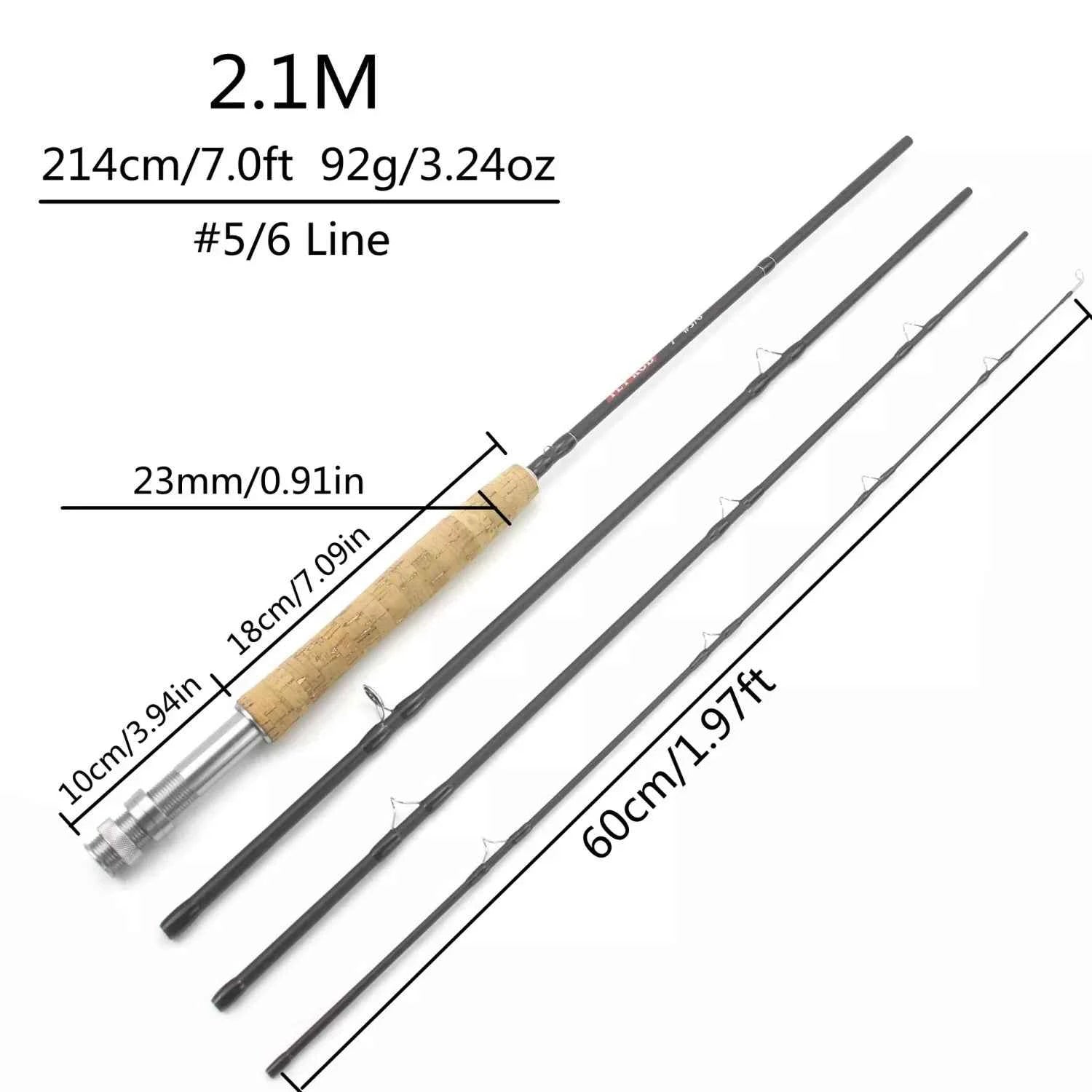 Ultra-Light 4-Piece Carbon Fly Fish Rod - Portable Cork Fishing Rod for Freshwater & Coastal Angling | Premium Fishing Rods Rod
