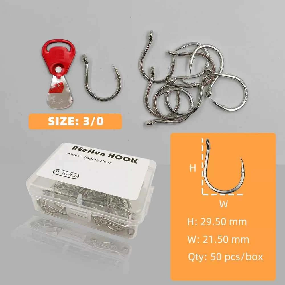 Jigging Hooks | High Carbon Steel Wide Gap Circle Fishing Hooks for Big Game