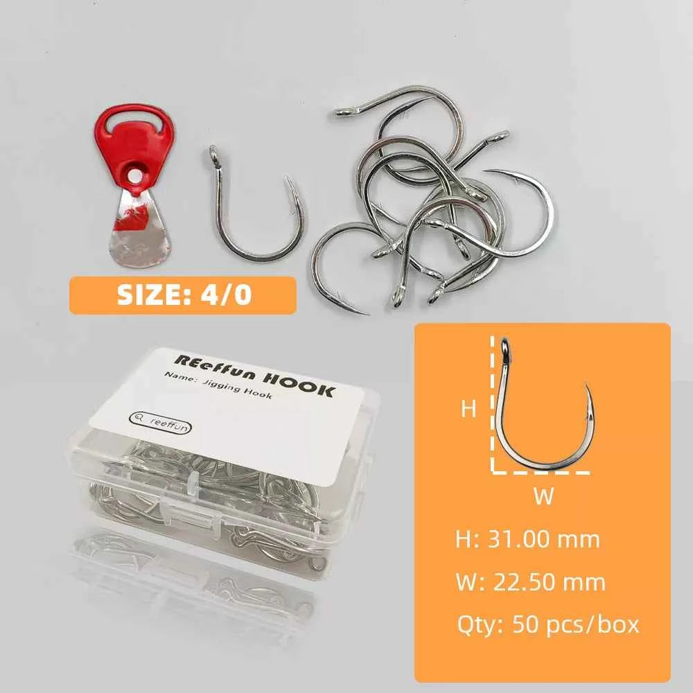 Jigging Hooks | High Carbon Steel Wide Gap Circle Fishing Hooks for Big Game
