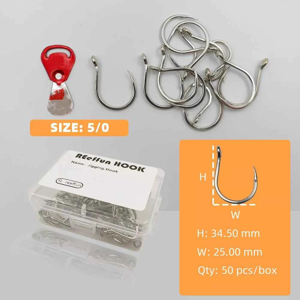 Jigging Hooks | High Carbon Steel Wide Gap Circle Fishing Hooks for Big Game