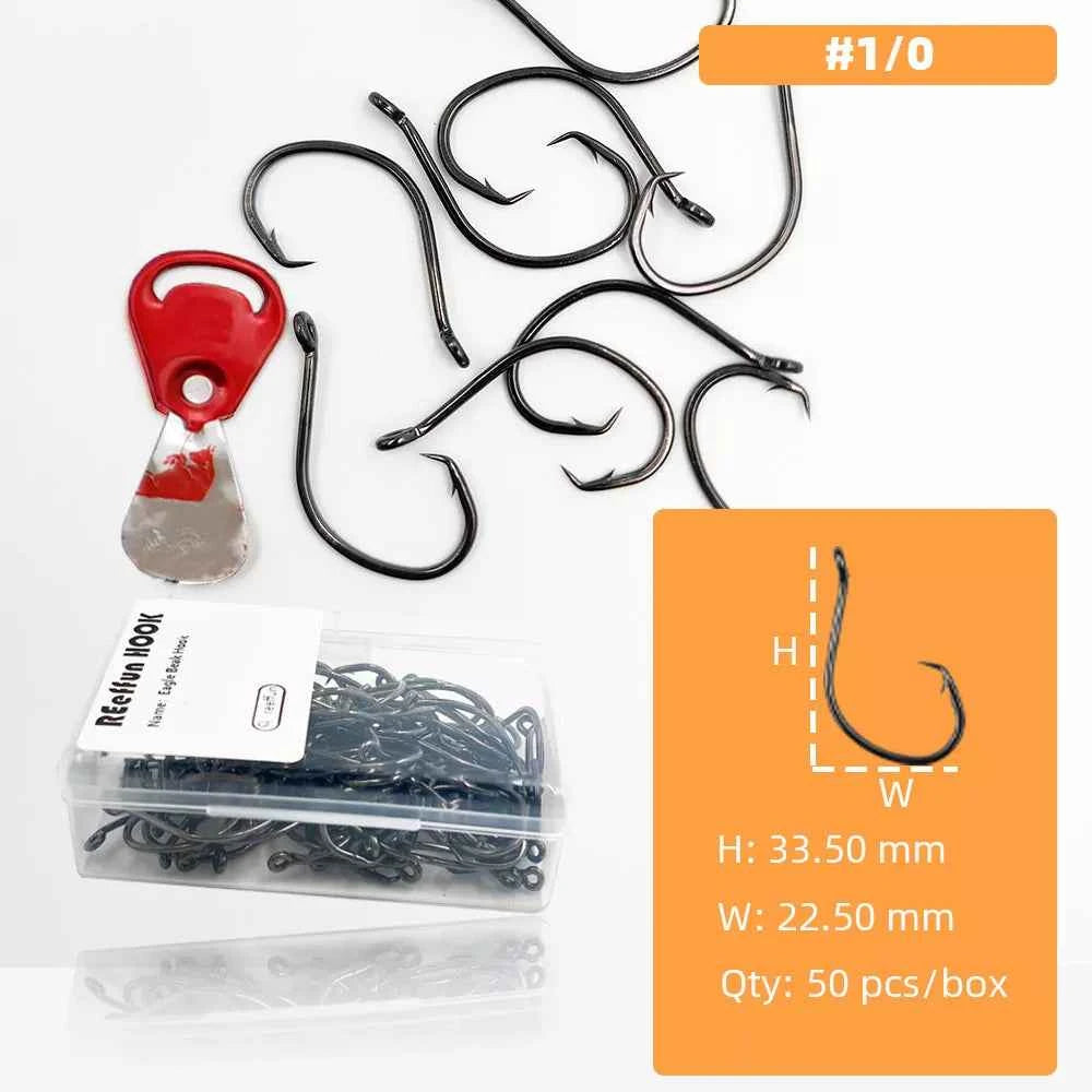 High-Carbon Steel Micro Barb Hooks – Wide Gap Single Hook Fishing Tackle