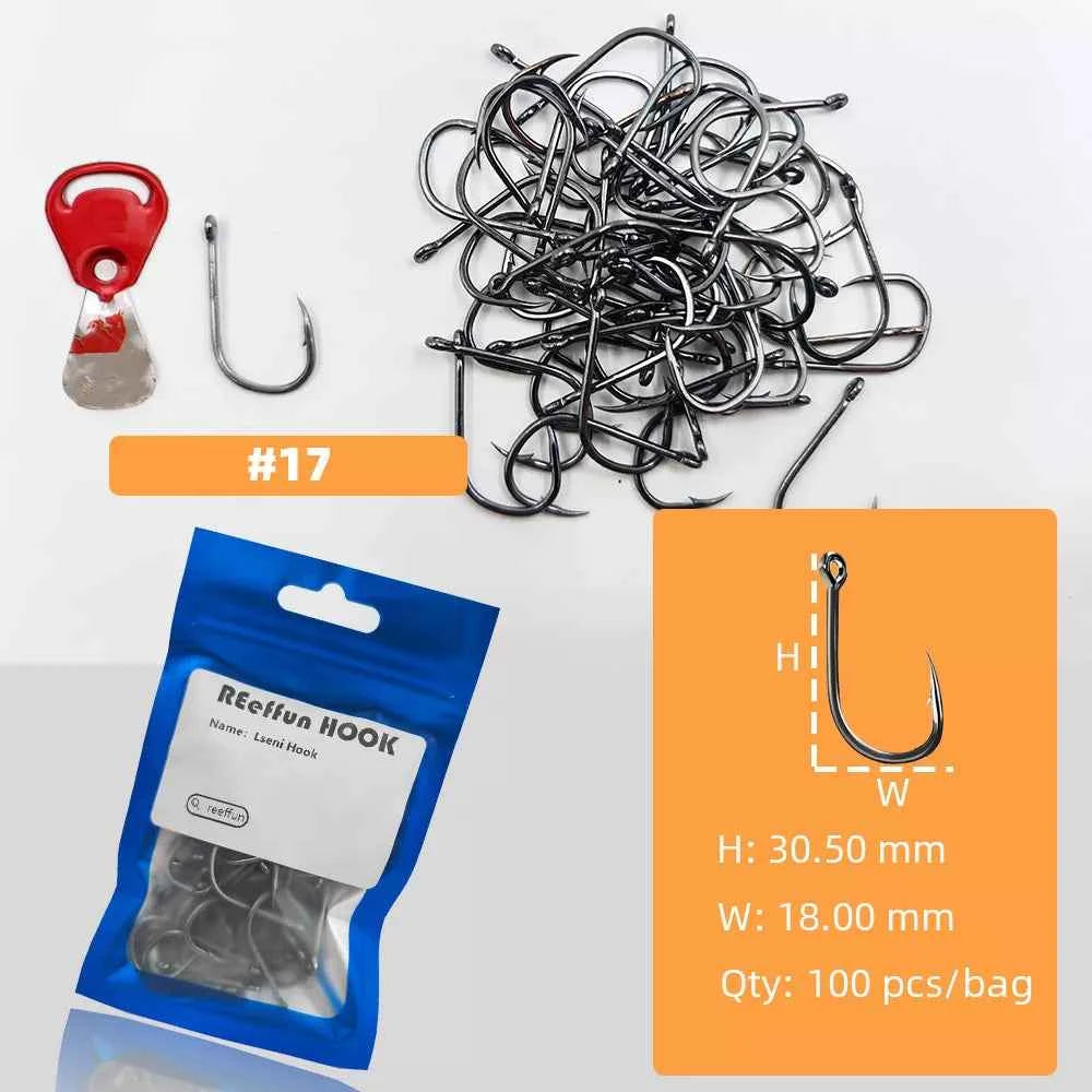 Single High Carbon Steel Fishing Hooks | Durable Tackle for Freshwater & Saltwater (Sizes #3–#18)