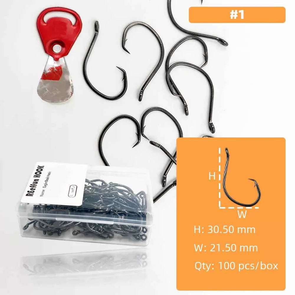 Demon Circle Hooks - High Carbon Steel Shark Fishing Hooks for Saltwater Big Game (Sizes 1#–5/0#)