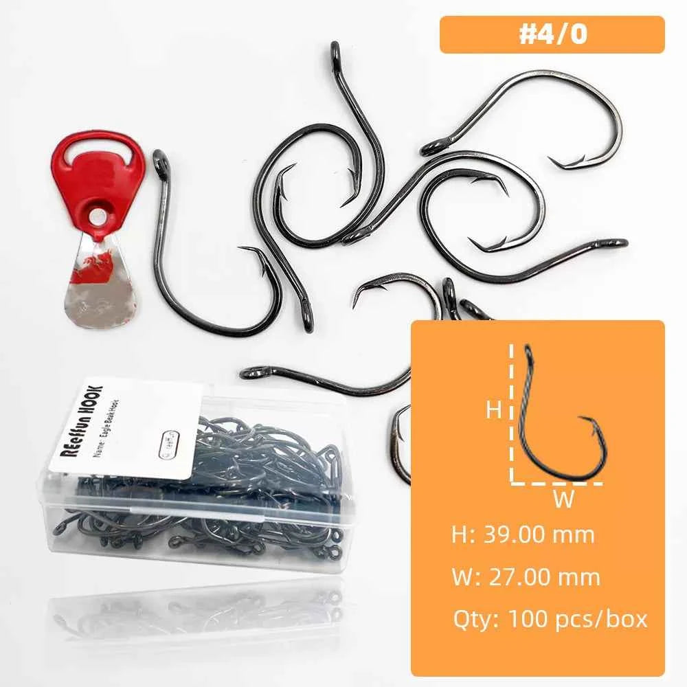Demon Circle Hooks - High Carbon Steel Shark Fishing Hooks for Saltwater Big Game (Sizes 1#–5/0#)