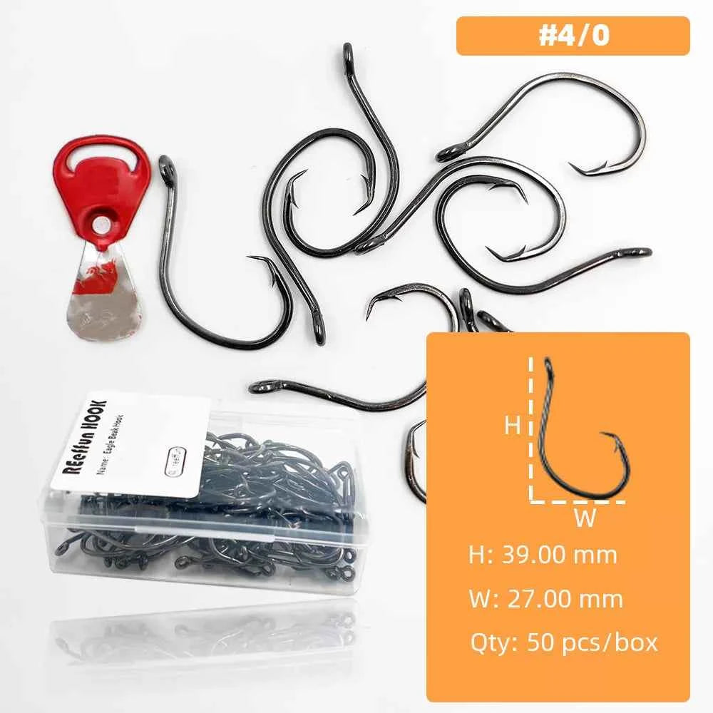 Demon Circle Hooks - High Carbon Steel Shark Fishing Hooks for Saltwater Big Game (Sizes 1#–5/0#)