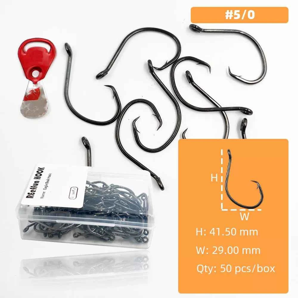 Demon Circle Hooks - High Carbon Steel Shark Fishing Hooks for Saltwater Big Game (Sizes 1#–5/0#)