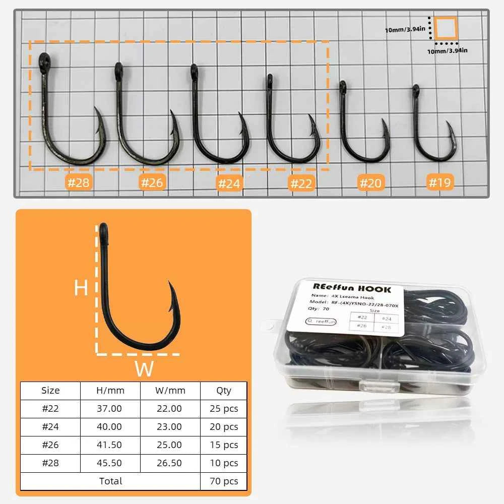 Big Game Fishing Hooks - High-Strength Alloy Steel Offset Tackle Hooks Box (#19–#28)