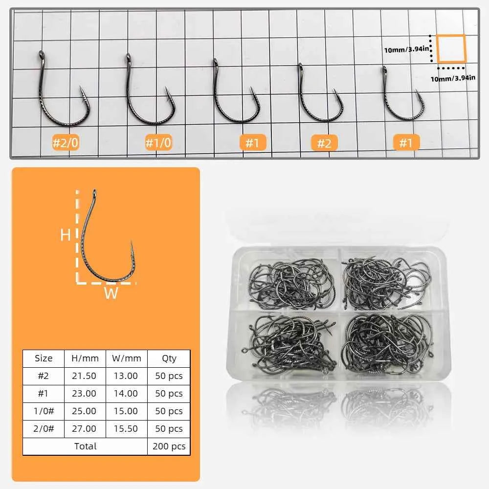High Carbon Steel Wide Gap Fishing Hooks for Drop Hook Fishing - Reliable J Hooks