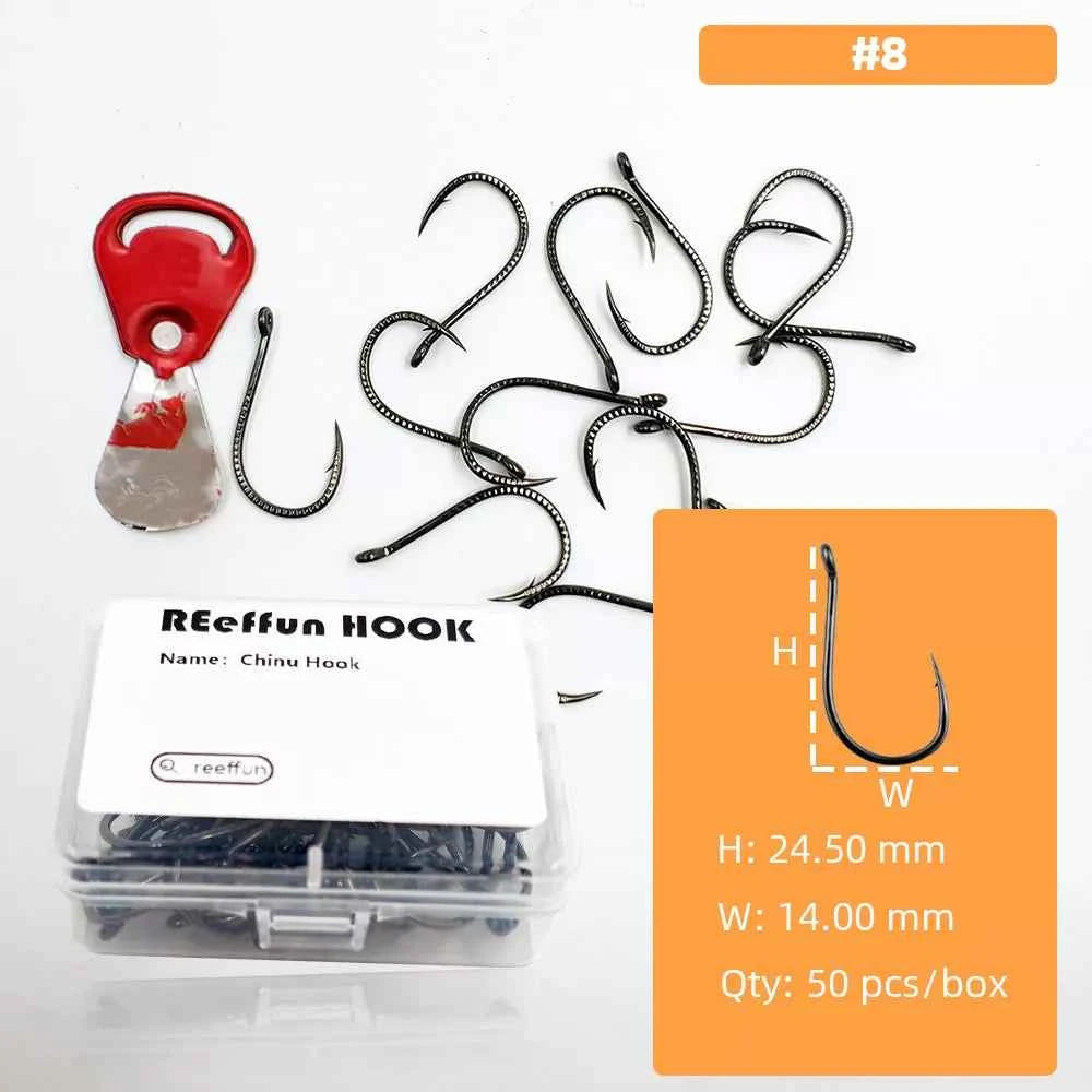 Qilin Bionic Fish Hook - Premium High Carbon Steel Barb Hooks for Freshwater & Saltwater (Sizes #3–#12)