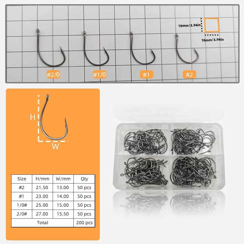 High Carbon Steel Wide Gap Fishing Hooks for Drop Hook Fishing - Reliable J Hooks