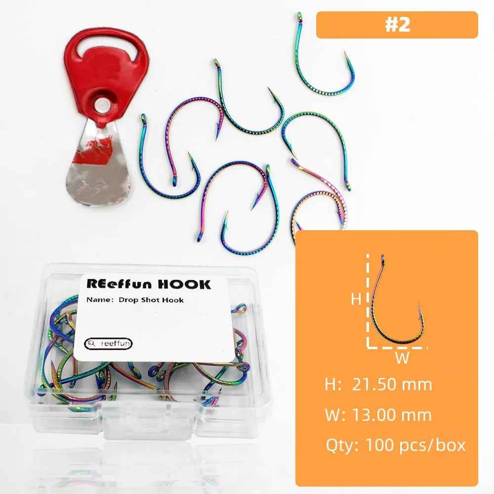 Colored Fish Hooks – Wide Gap Fishing Hooks for Bass | Drop Hook Fishing J Hooks | 100–300PCS