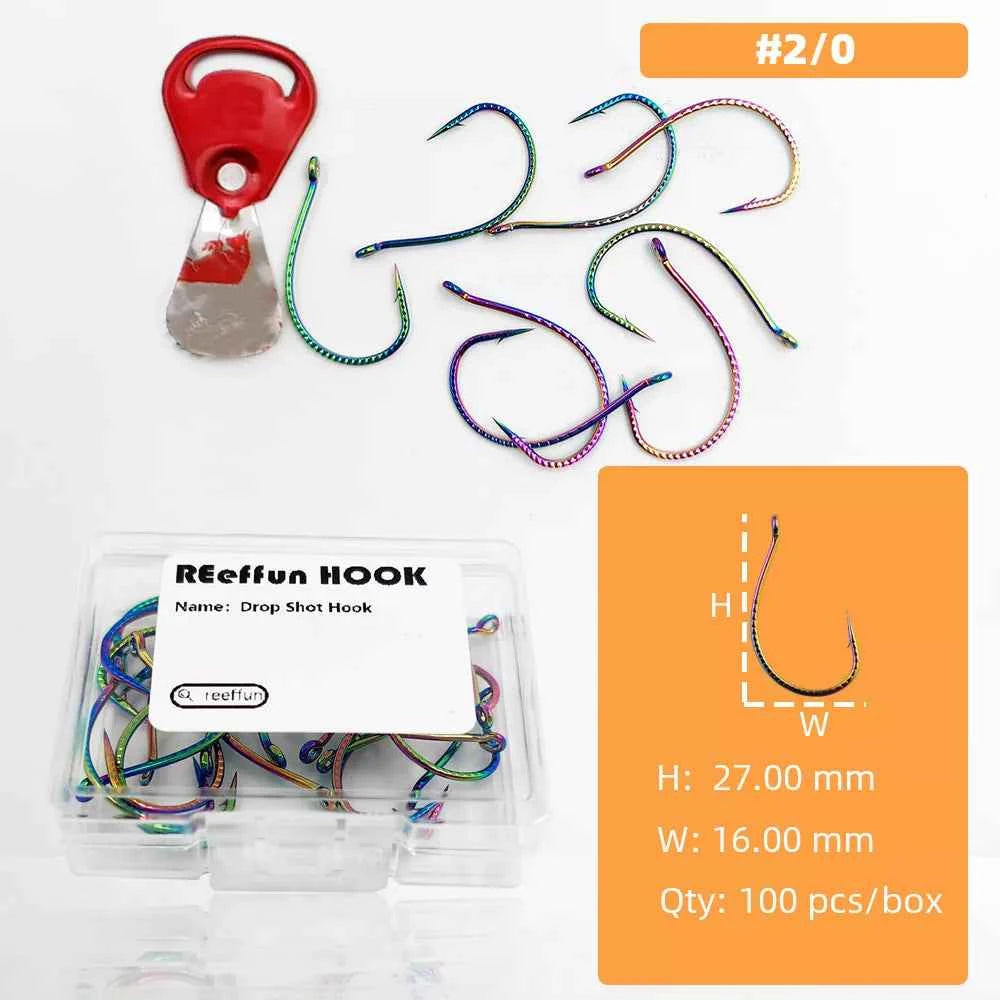 Colored Fish Hooks – Wide Gap Fishing Hooks for Bass | Drop Hook Fishing J Hooks | 100–300PCS