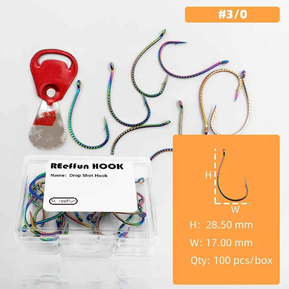 Colored Fish Hooks – Wide Gap Fishing Hooks for Bass | Drop Hook Fishing J Hooks | 100–300PCS