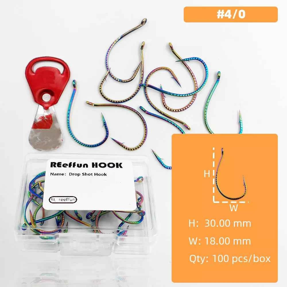 Colored Fish Hooks – Wide Gap Fishing Hooks for Bass | Drop Hook Fishing J Hooks | 100–300PCS