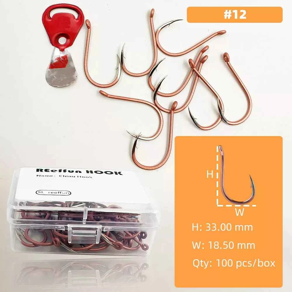 Shrimp Pink Fish Hooks – High Carbon Steel Bionic Hooks for Inshore & Offshore Fishing (#3–#12)