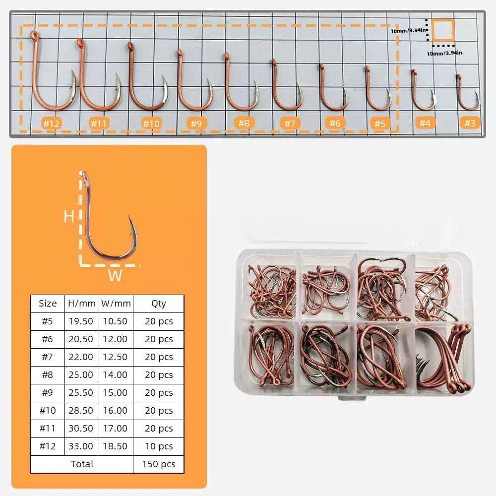 Shrimp Pink Fish Hooks – High Carbon Steel Bionic Hooks for Inshore & Offshore Fishing (#3–#12)