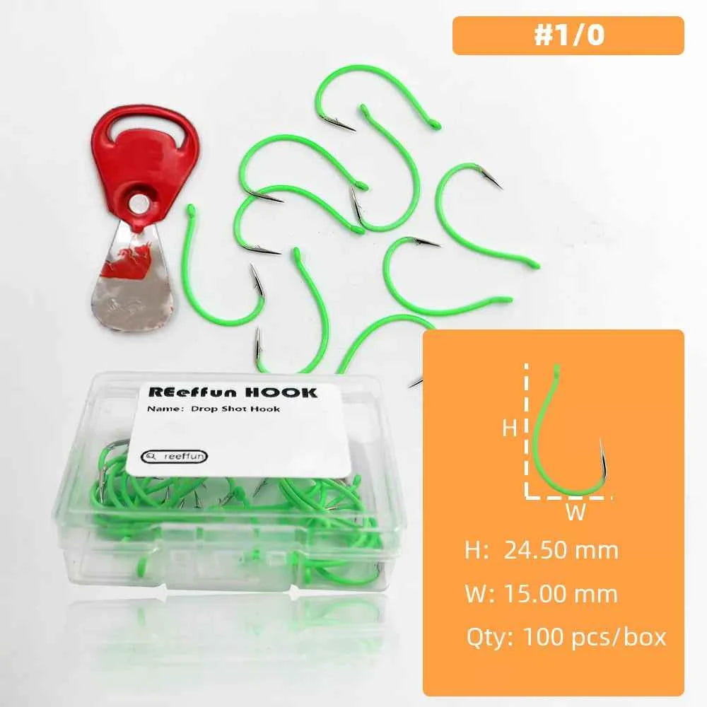 Glow-in-the-Dark Wide Gap Fishing Hooks for Drop Hook Fishing – High Carbon Steel Bionic J Hooks
