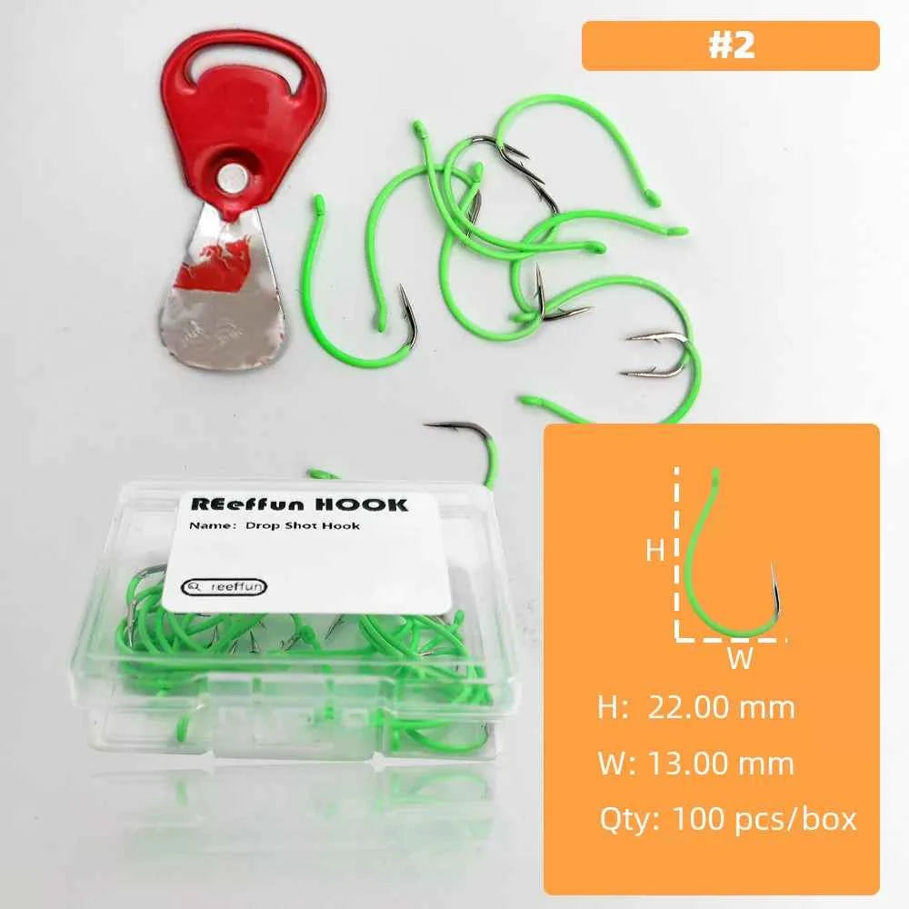 Glow-in-the-Dark Wide Gap Fishing Hooks for Drop Hook Fishing – High Carbon Steel Bionic J Hooks