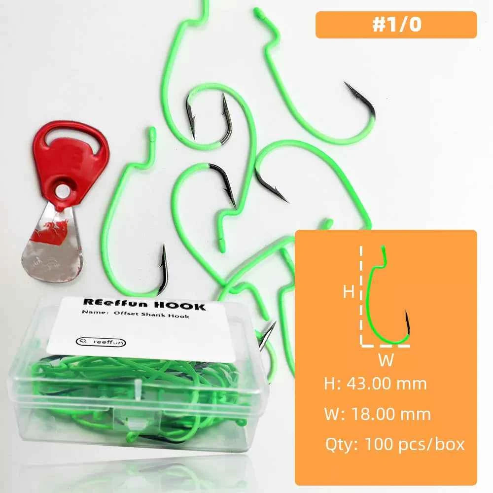 Glow-in-the-Dark Fishing Lure Hooks – Offset Worm Hook for Bass & Catfish with Soft Bait