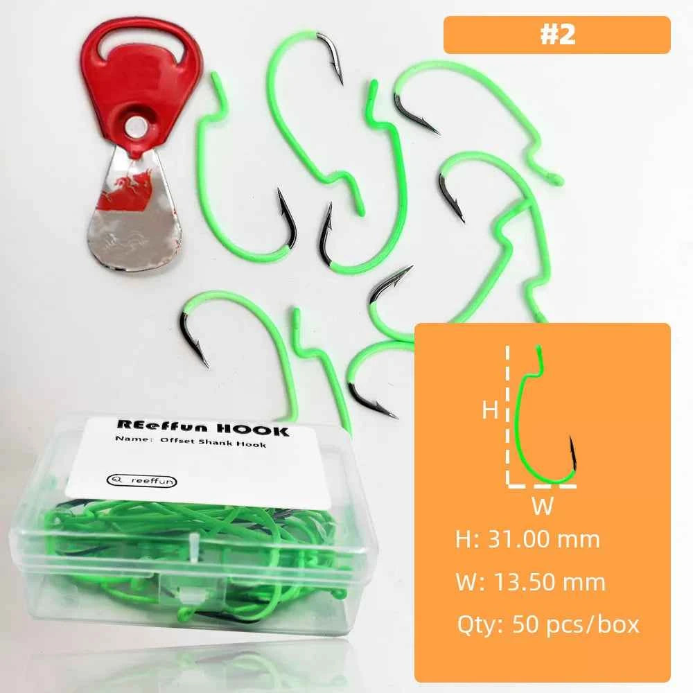 Glow-in-the-Dark Fishing Lure Hooks – Offset Worm Hook for Bass & Catfish with Soft Bait