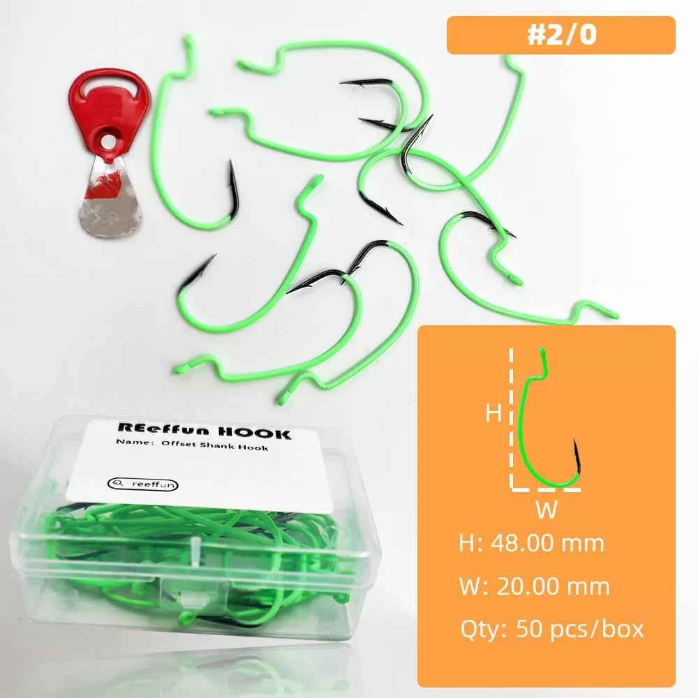 Glow-in-the-Dark Fishing Lure Hooks – Offset Worm Hook for Bass & Catfish with Soft Bait