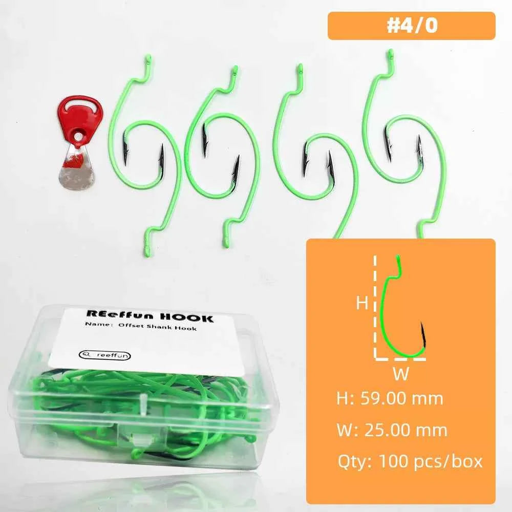 Glow-in-the-Dark Fishing Lure Hooks – Offset Worm Hook for Bass & Catfish with Soft Bait