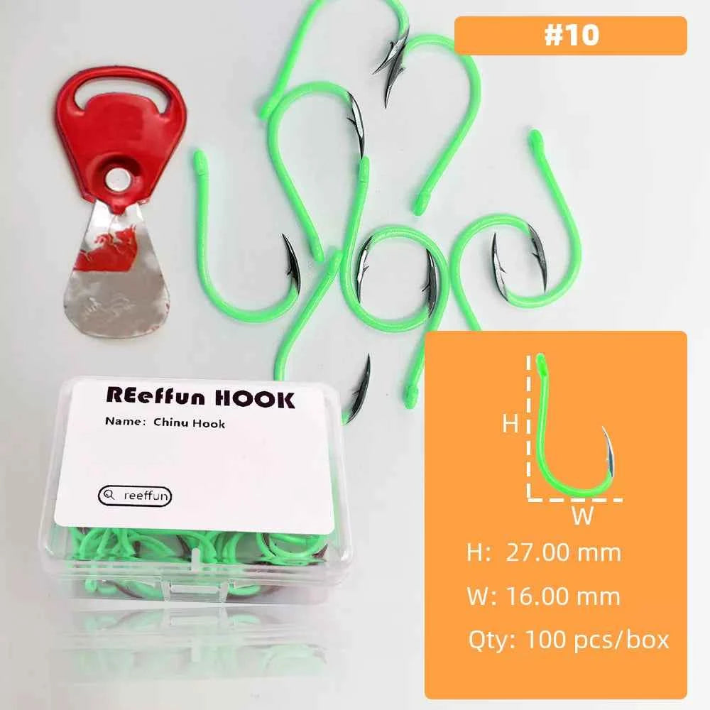 Glow-in-the-Dark Fishing Hooks - High Carbon Steel Sharp Deep Water Hooks (#3–#12)