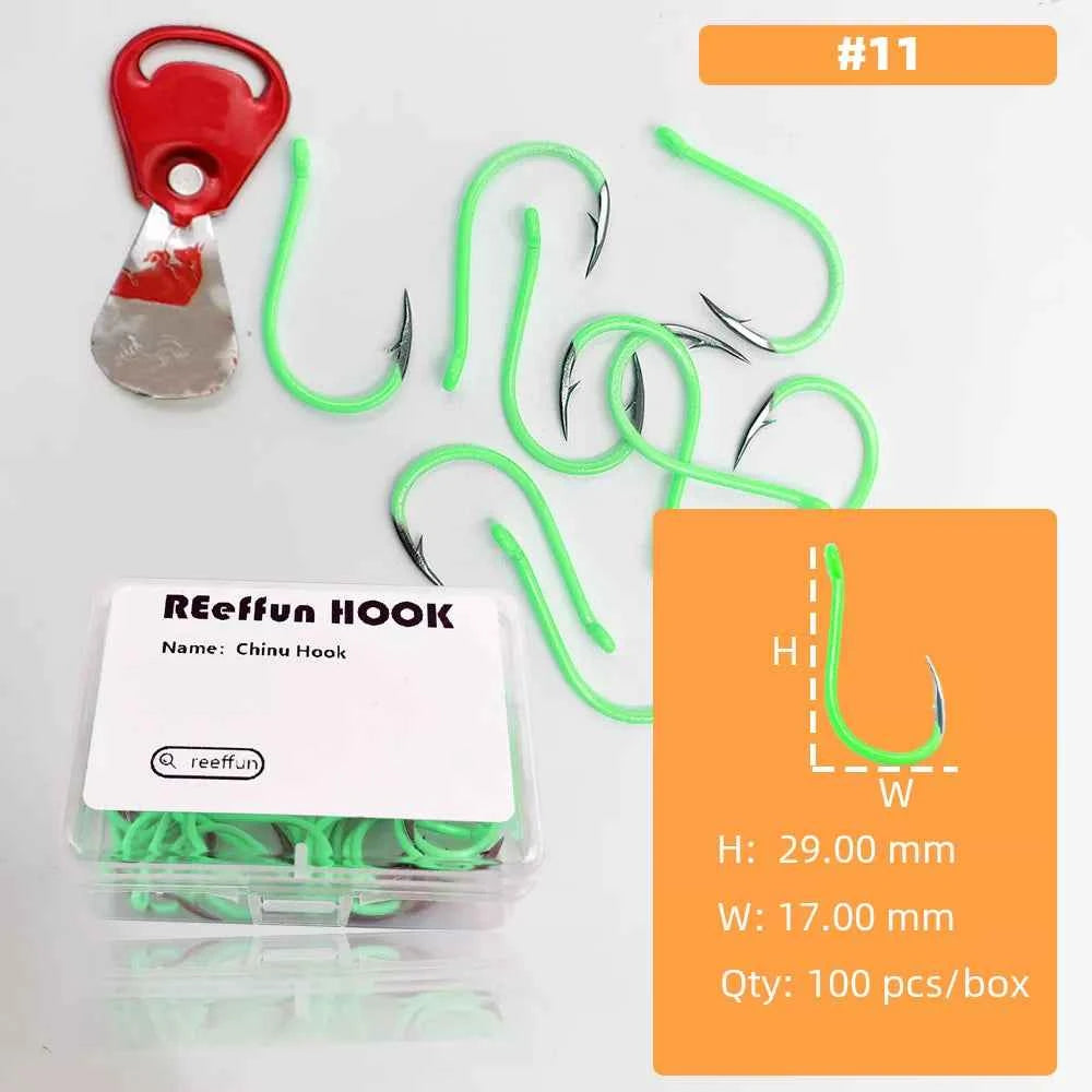 Glow-in-the-Dark Fishing Hooks - High Carbon Steel Sharp Deep Water Hooks (#3–#12)