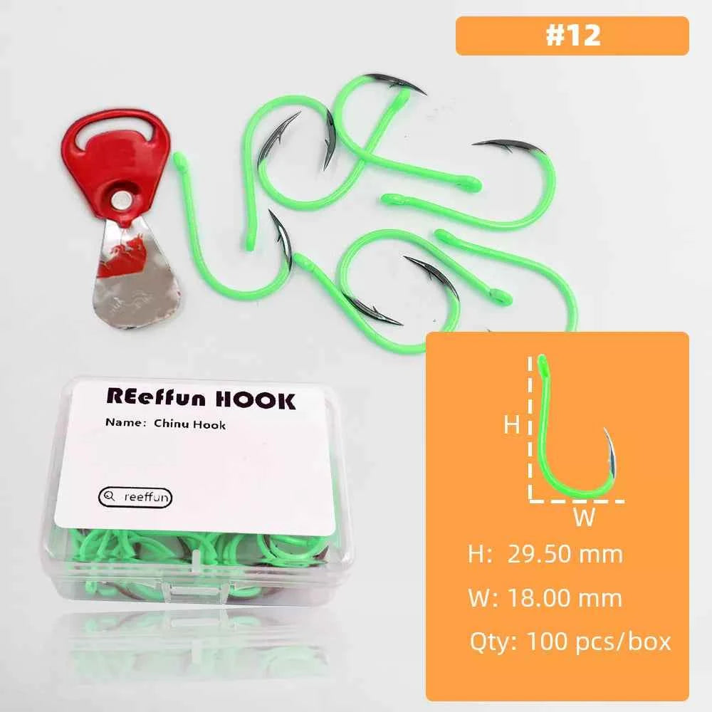 Glow-in-the-Dark Fishing Hooks - High Carbon Steel Sharp Deep Water Hooks (#3–#12)
