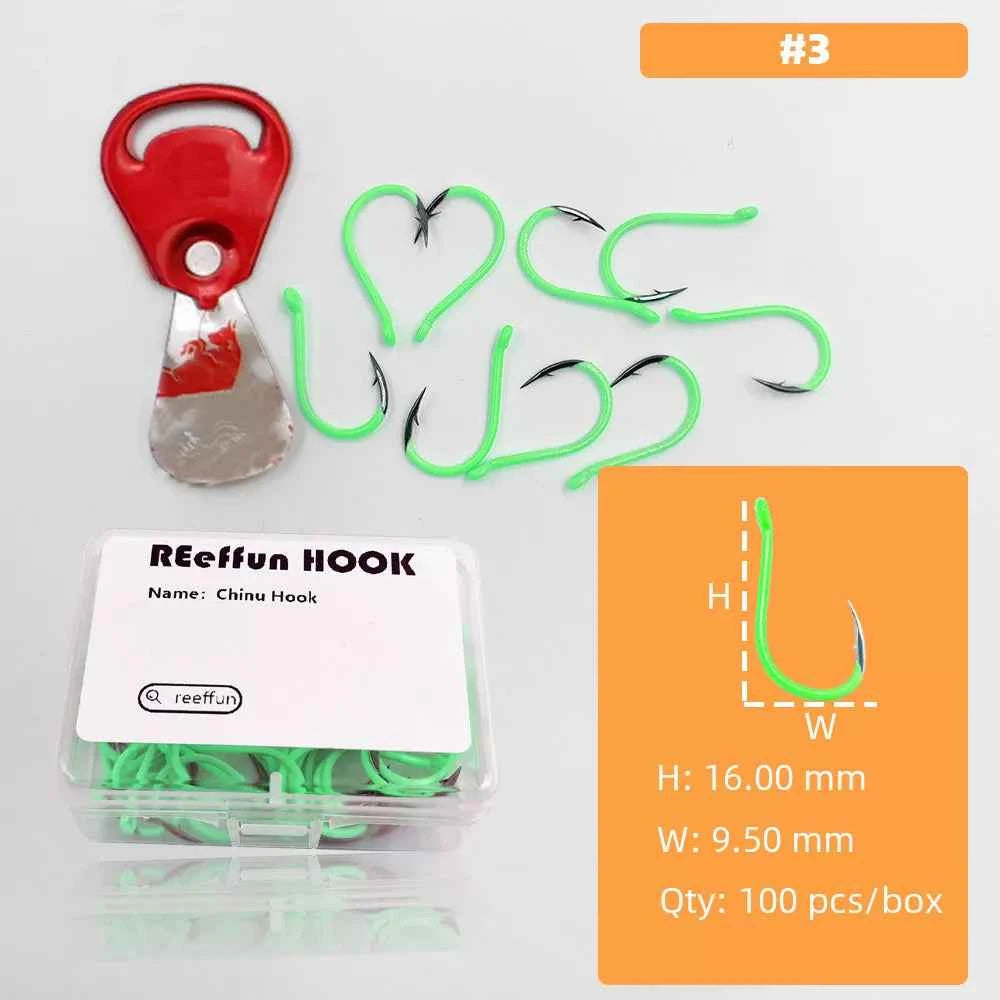 Glow-in-the-Dark Fishing Hooks - High Carbon Steel Sharp Deep Water Hooks (#3–#12)