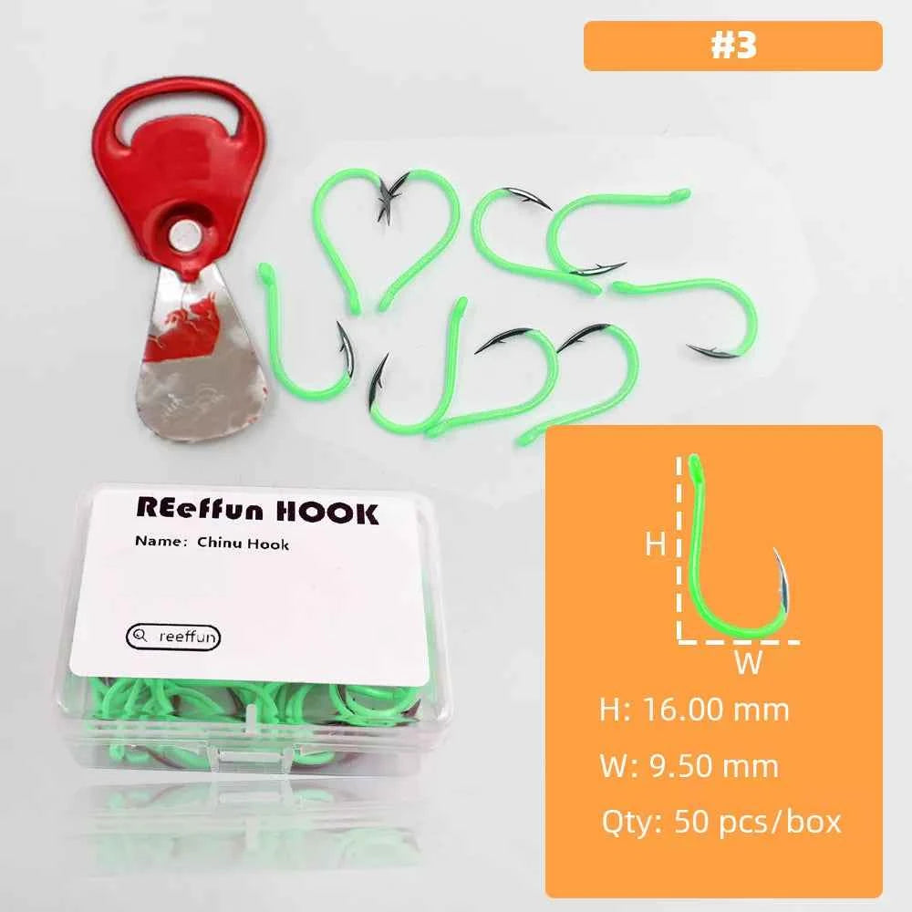 Glow-in-the-Dark Fishing Hooks - High Carbon Steel Sharp Deep Water Hooks (#3–#12)