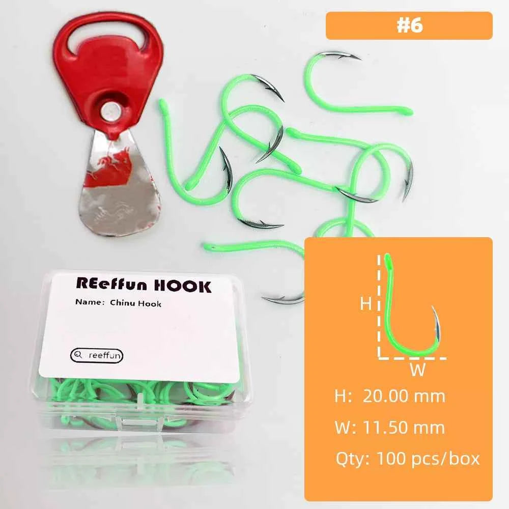 Glow-in-the-Dark Fishing Hooks - High Carbon Steel Sharp Deep Water Hooks (#3–#12)