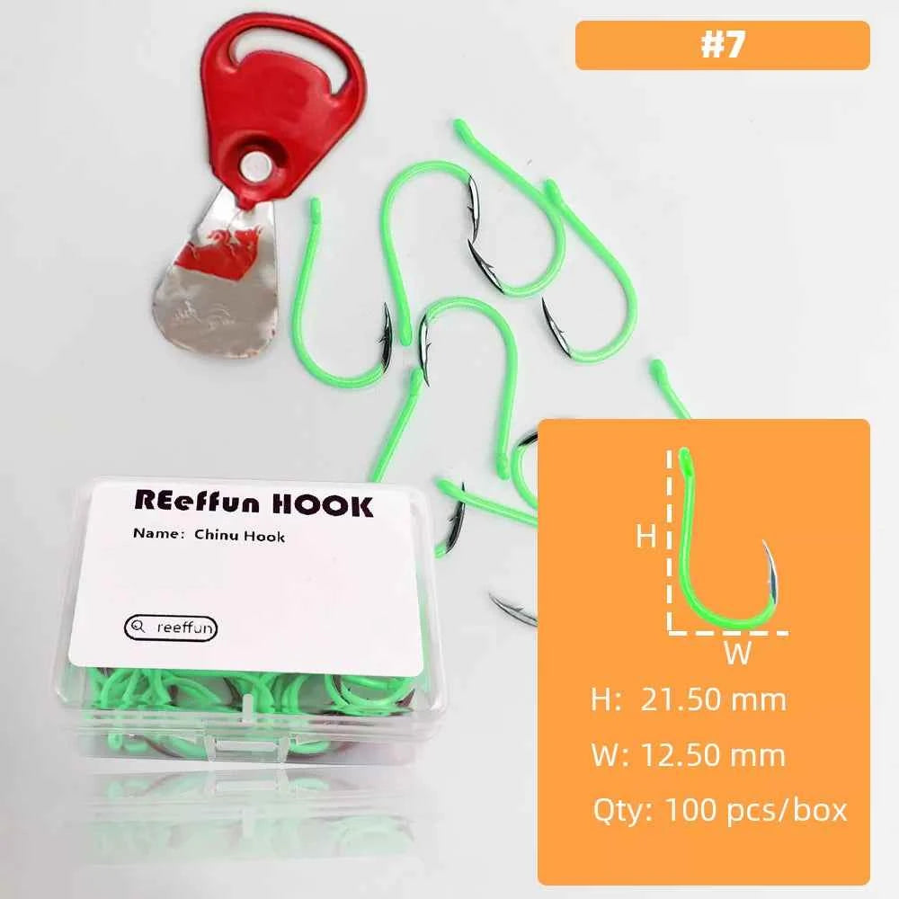 Glow-in-the-Dark Fishing Hooks - High Carbon Steel Sharp Deep Water Hooks (#3–#12)