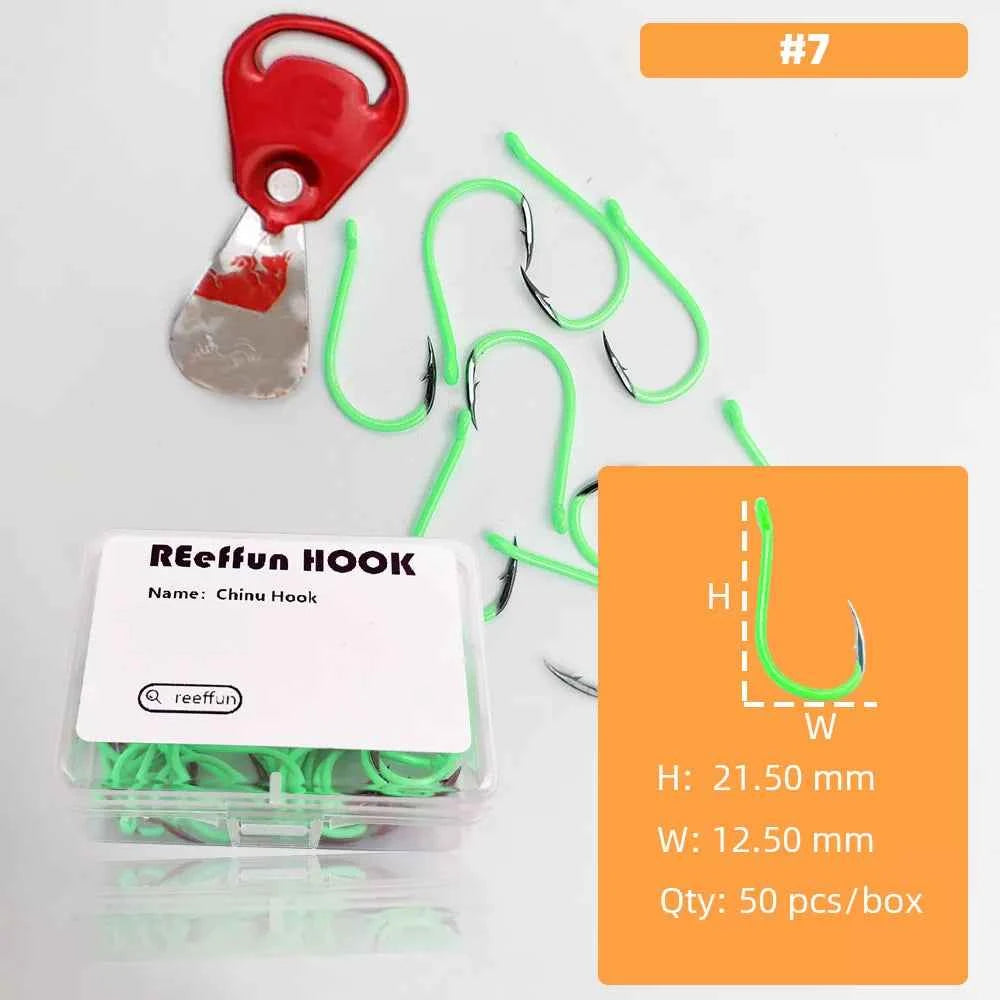 Glow-in-the-Dark Fishing Hooks - High Carbon Steel Sharp Deep Water Hooks (#3–#12)