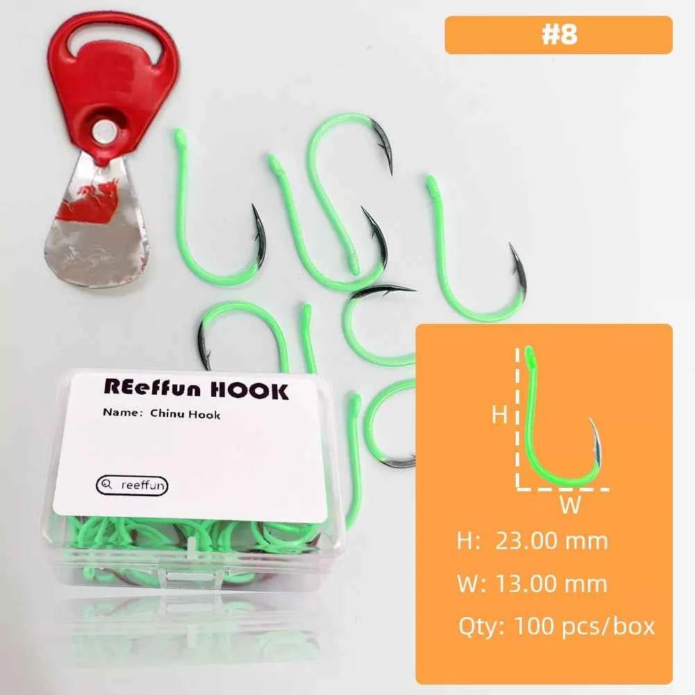 Glow-in-the-Dark Fishing Hooks - High Carbon Steel Sharp Deep Water Hooks (#3–#12)