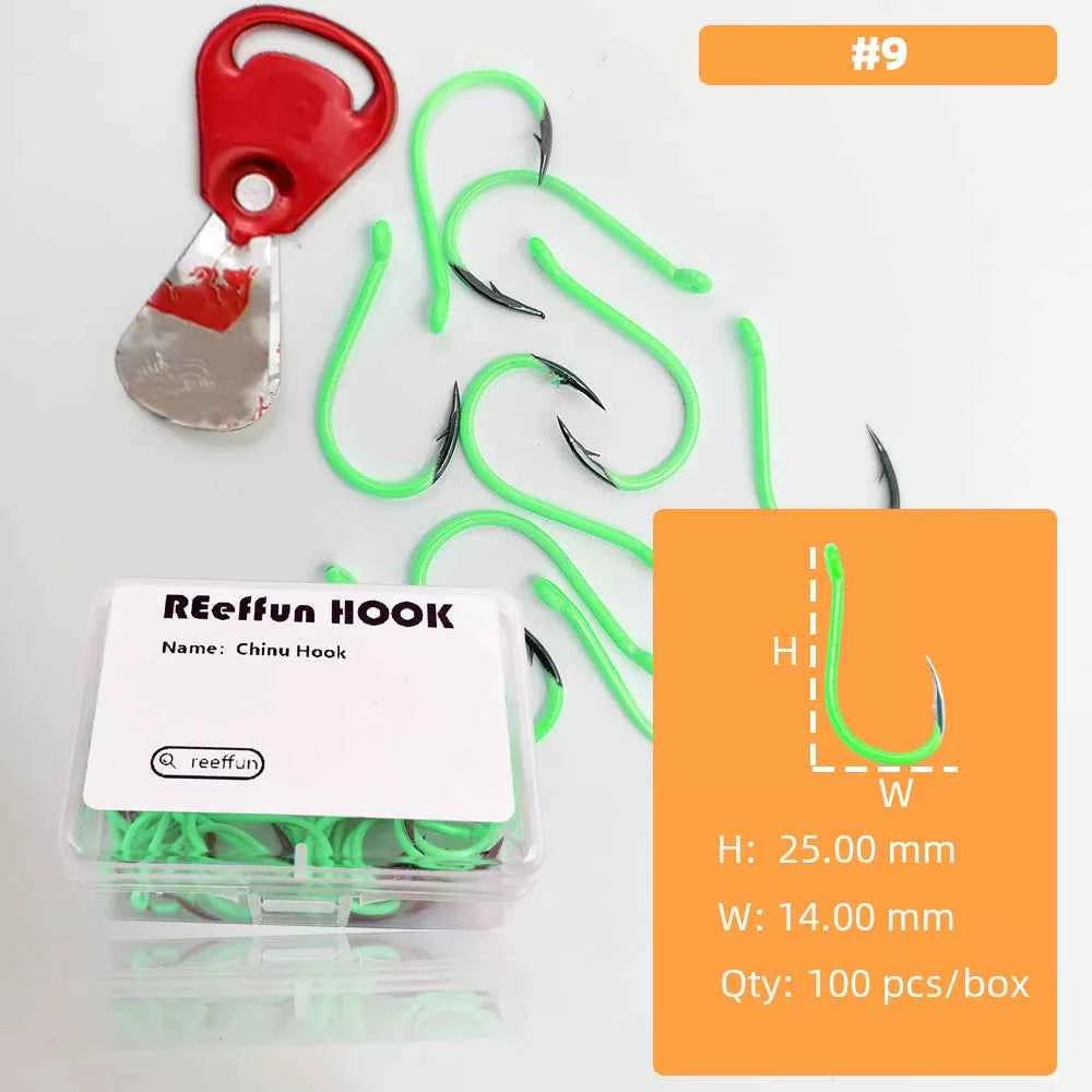 Glow-in-the-Dark Fishing Hooks - High Carbon Steel Sharp Deep Water Hooks (#3–#12)