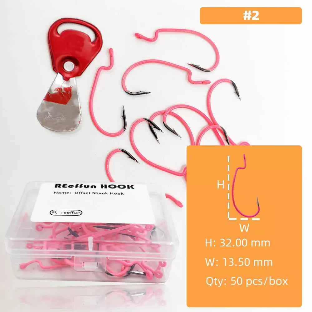 Glow-in-the-Dark Fishing Lure Hooks – Offset Worm Hook for Bass & Catfish with Soft Bait